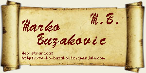 Marko Buzaković vizit kartica